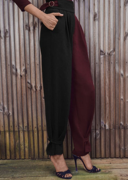 Pantalón Erin Burdeos y Negro