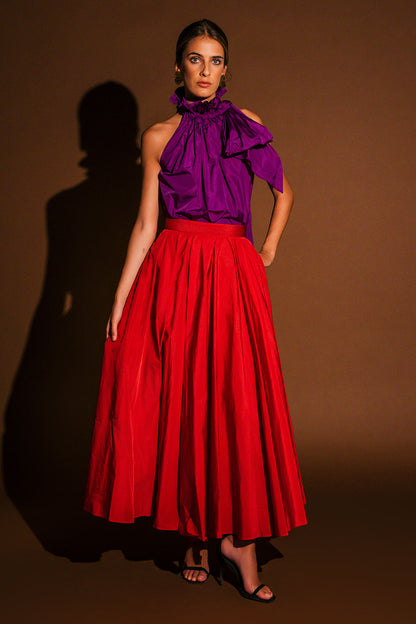 Falda Maina en rojo y en azul marino