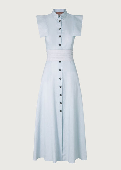 Vestido Gala Gris Claro