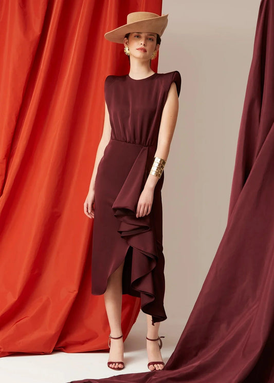 Vestido Karina Burdeos