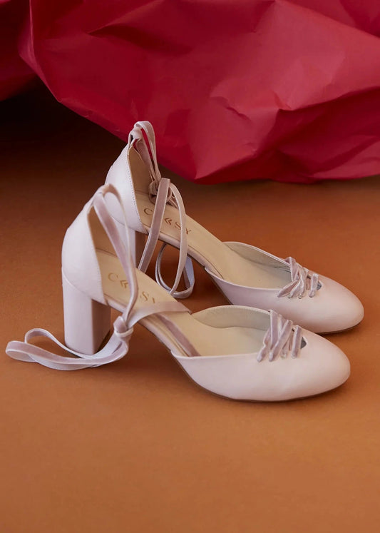 Zapato Tacón Lazada Rosa