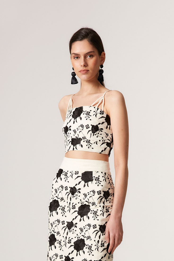 Top Lorenza Blanco y Negro