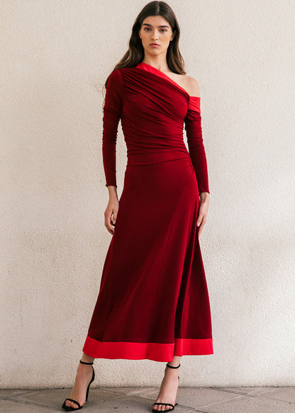 Vestido Mahit Rojo Vino