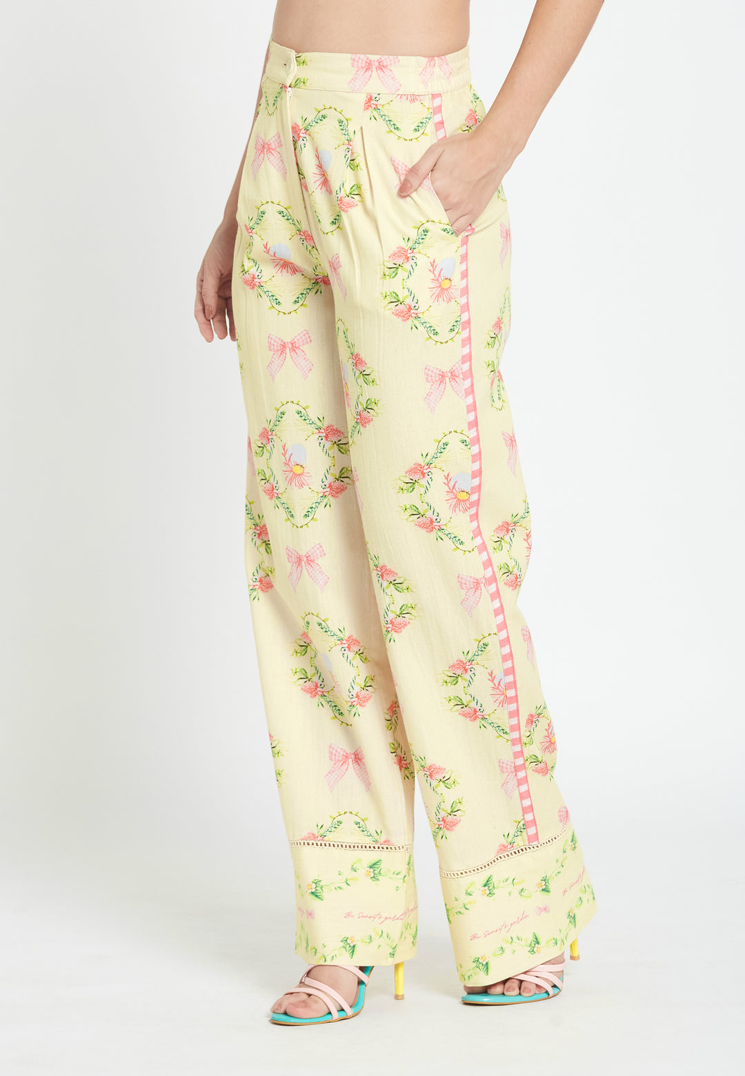 Pantalón Ancho Moss Hibiscus