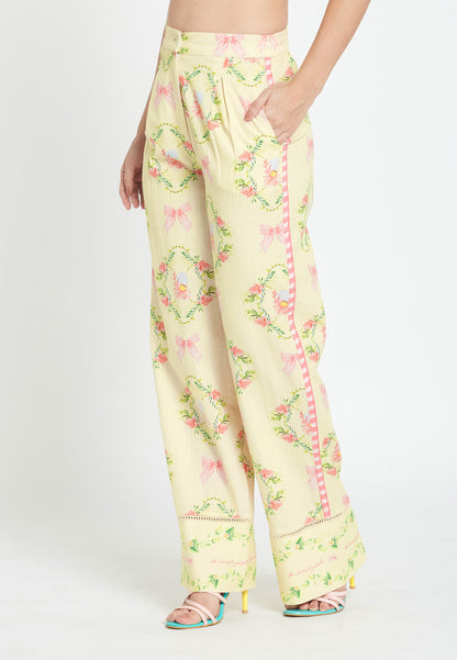 Pantalón Ancho Moss Hibiscus