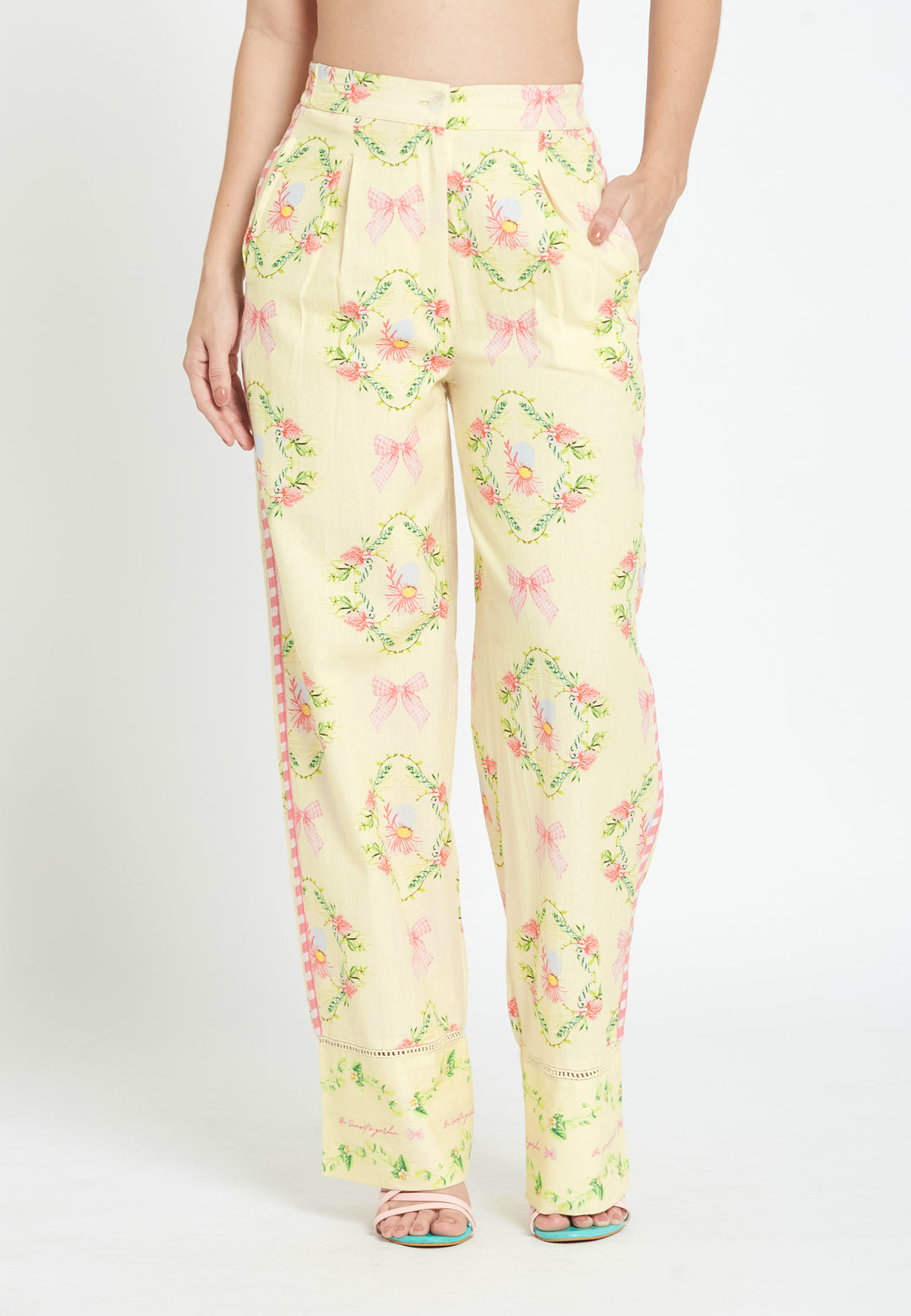 Pantalón Ancho Moss Hibiscus