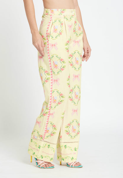 Pantalón Ancho Moss Hibiscus