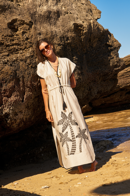 Kaftan Palmeras Crudo