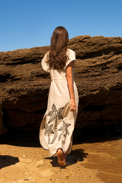 Kaftan Palmeras Crudo