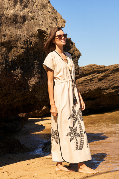 Kaftan Palmeras Crudo
