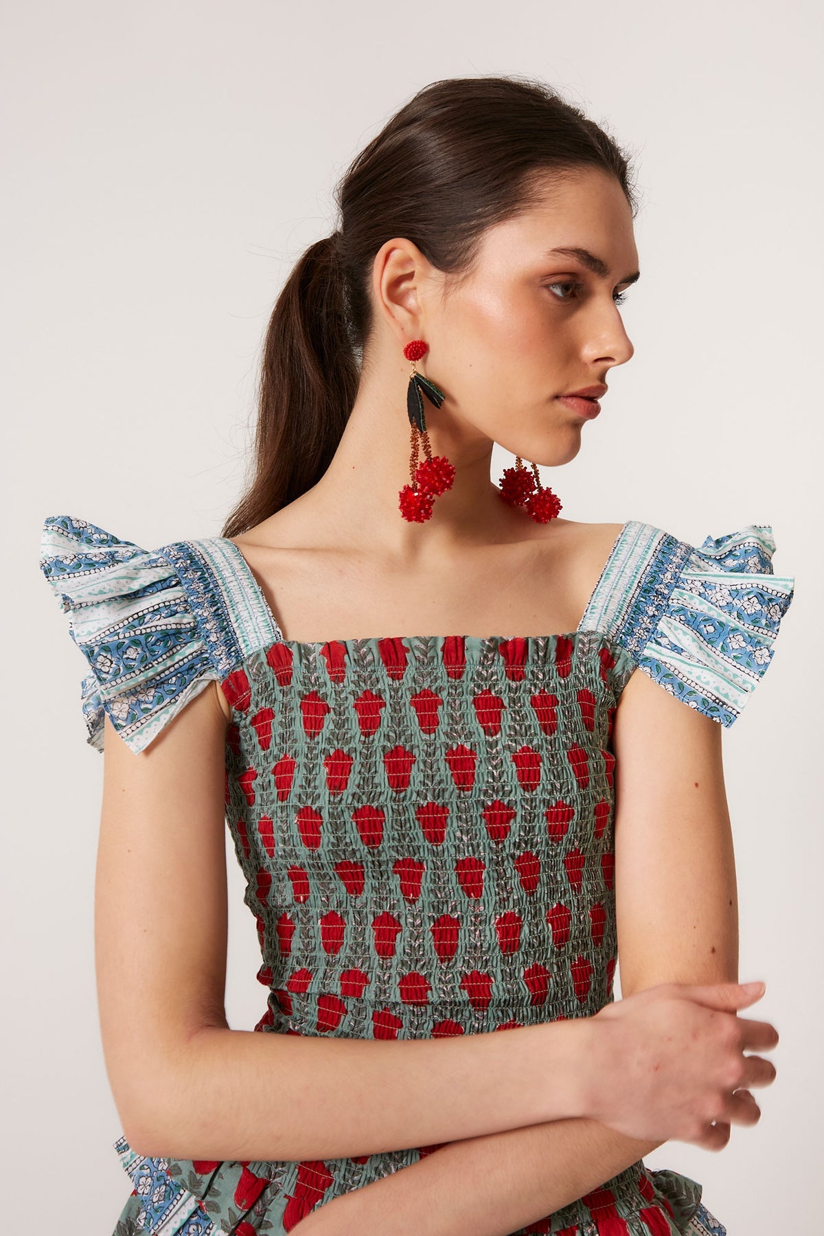 Vestido Perlina Flores Multi