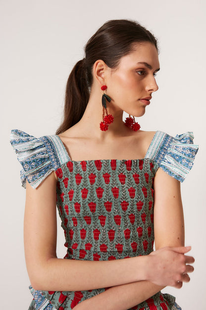 Vestido Perlina Flores Multi