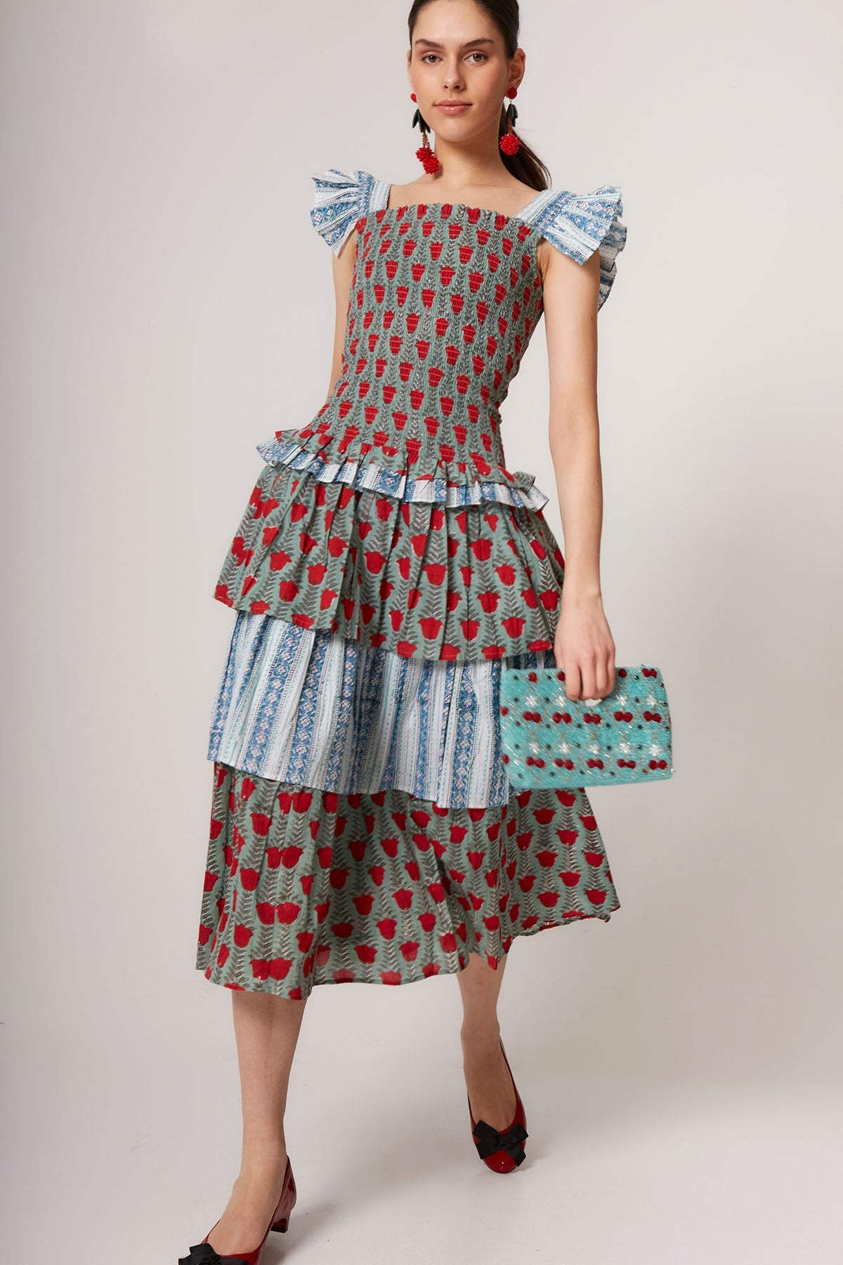 Vestido Perlina Flores Multi