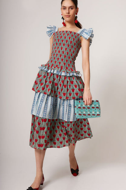 Vestido Perlina Flores Multi