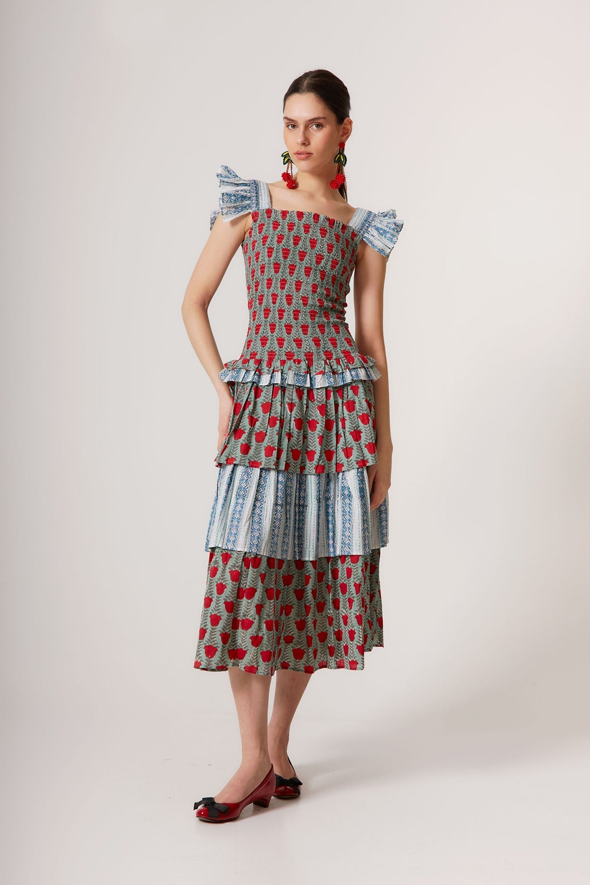 Vestido Perlina Flores Multi