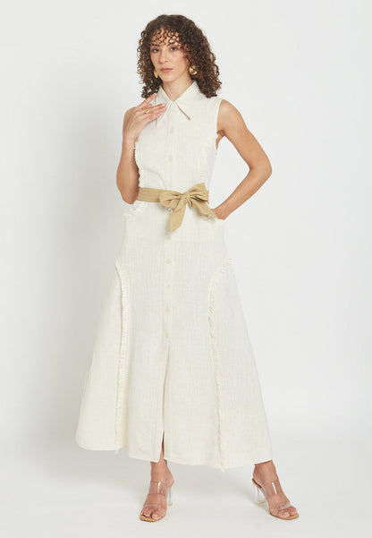 Vestido Camisero Blanco Petalora