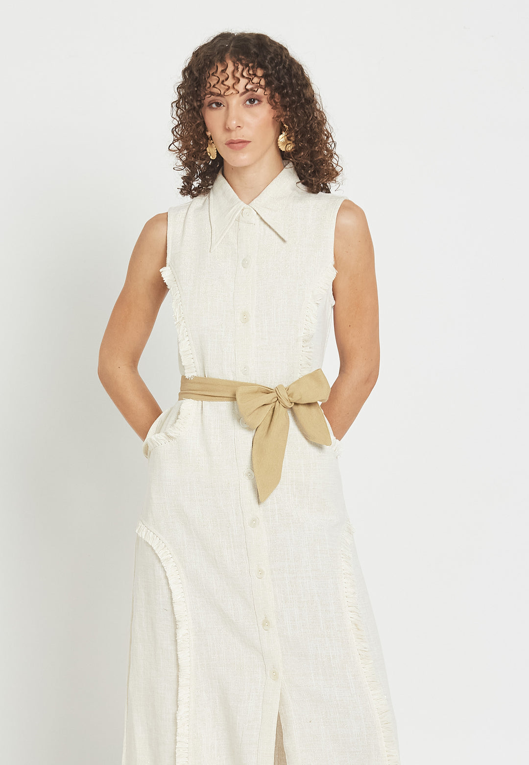 Vestido Camisero Blanco Petalora