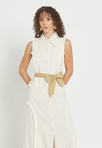 Vestido Camisero Blanco Petalora