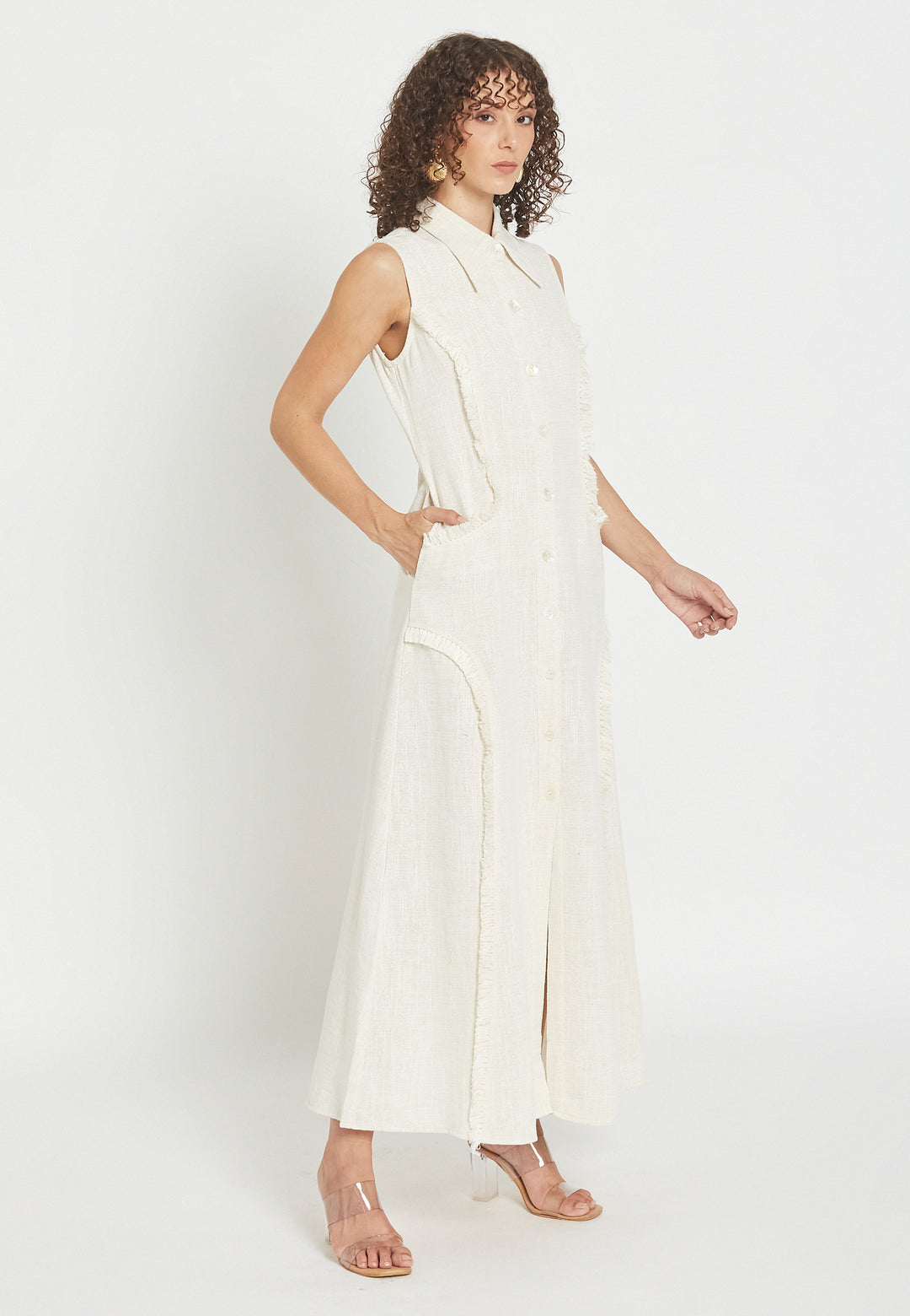 Vestido Camisero Blanco Petalora