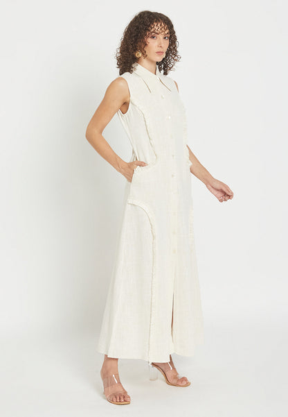 Vestido Camisero Blanco Petalora
