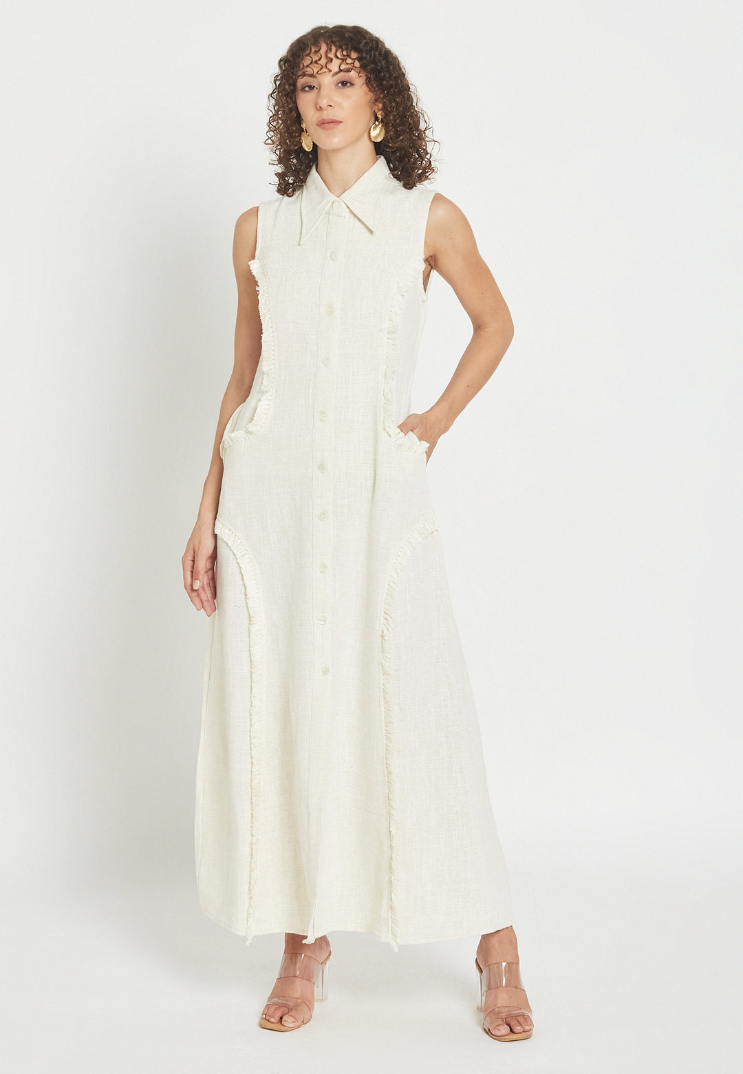 Vestido Camisero Blanco Petalora