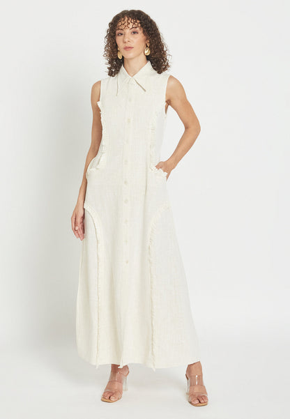 Vestido Camisero Blanco Petalora