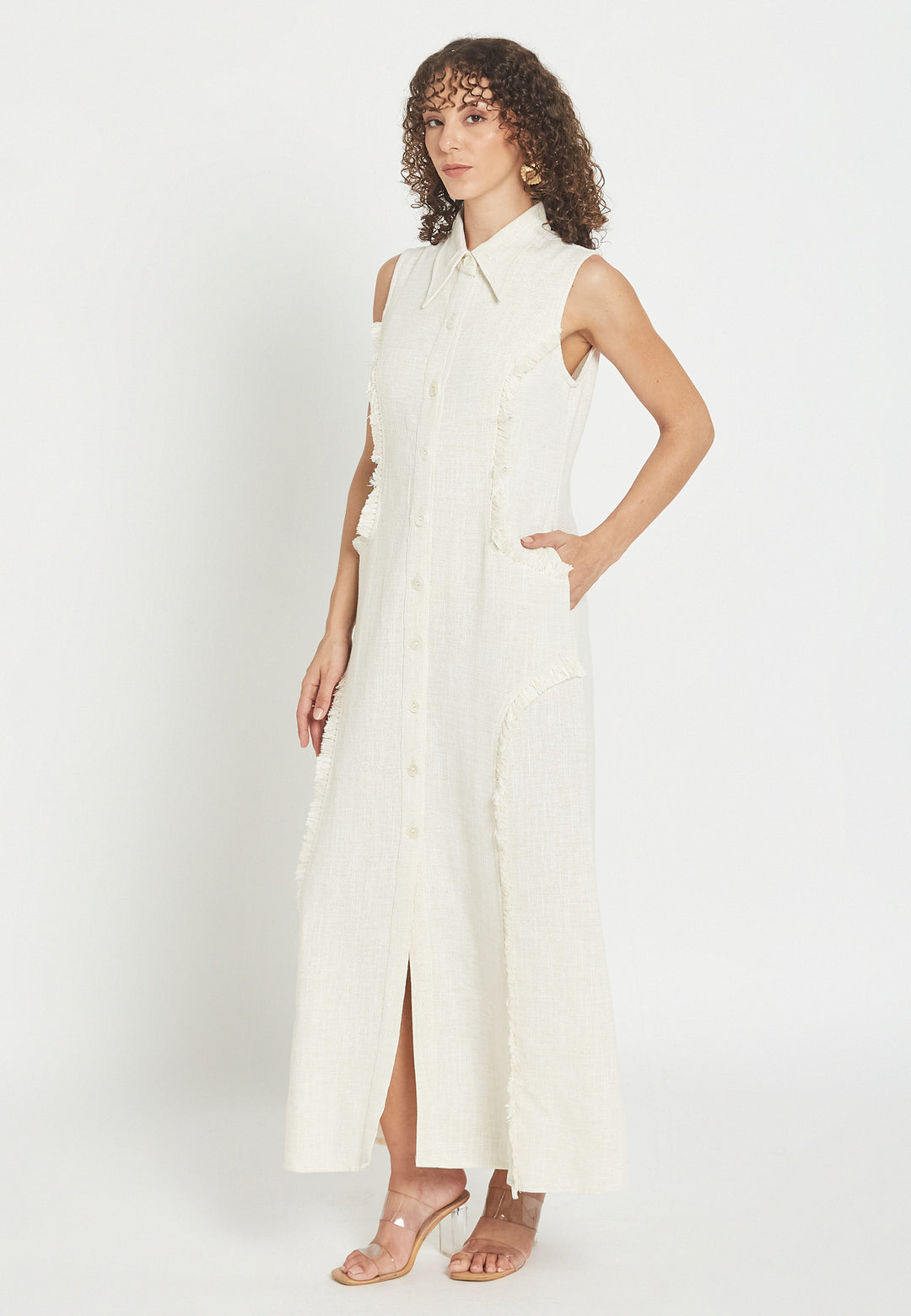 Vestido Camisero Blanco Petalora