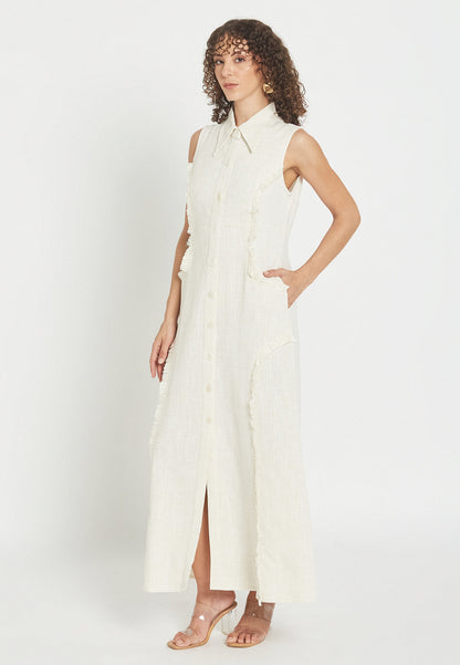Vestido Camisero Blanco Petalora