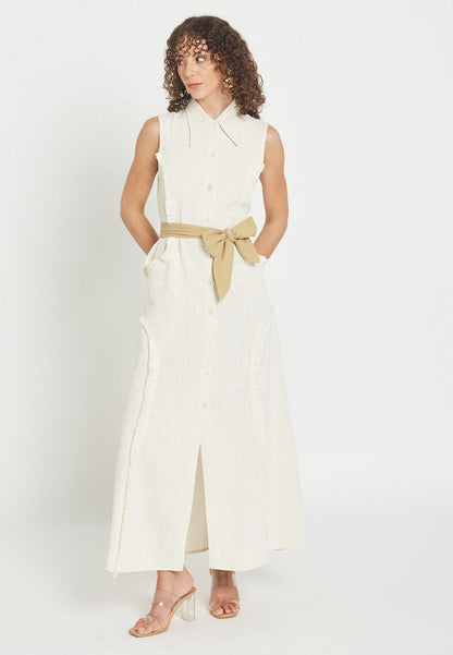 Vestido Camisero Blanco Petalora