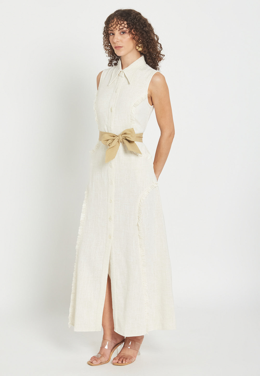 Vestido Camisero Blanco Petalora