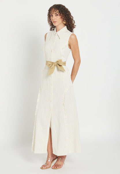 Vestido Camisero Blanco Petalora