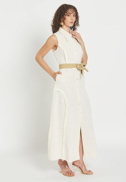 Vestido Camisero Blanco Petalora