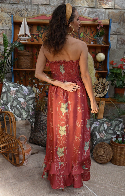 Vestido Susurro en las Alturas Burdeos