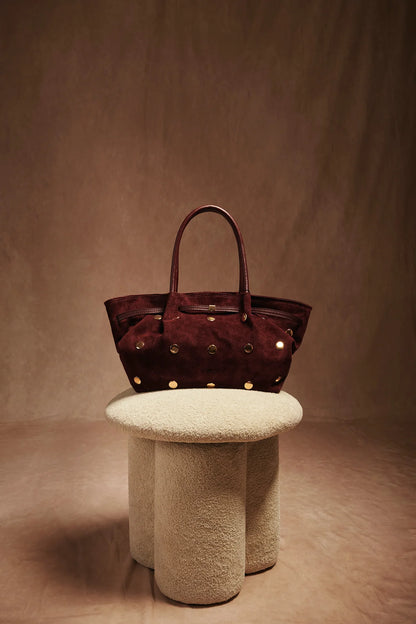 Bolso Shopper Tachas Burdeos