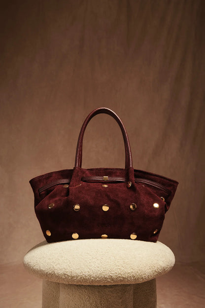 Bolso Shopper Tachas Burdeos