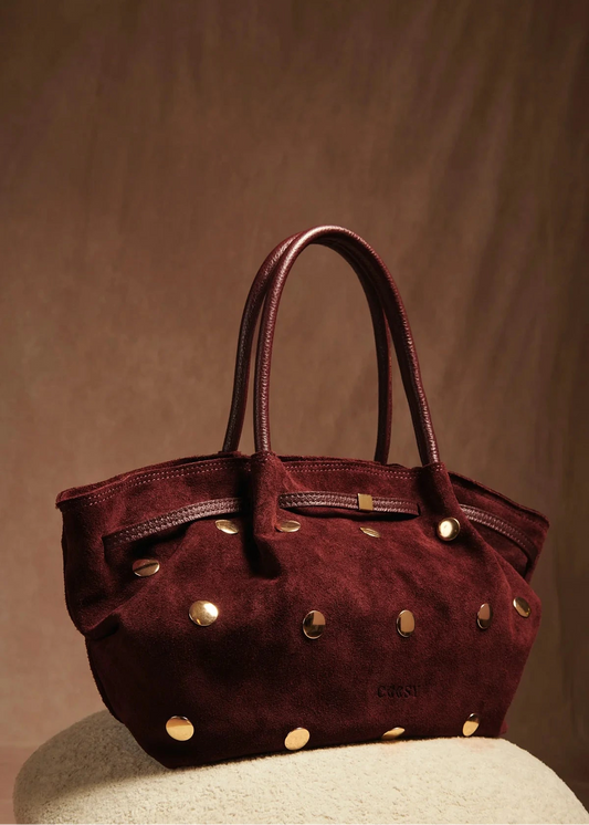 Bolso Shopper Tachas Burdeos