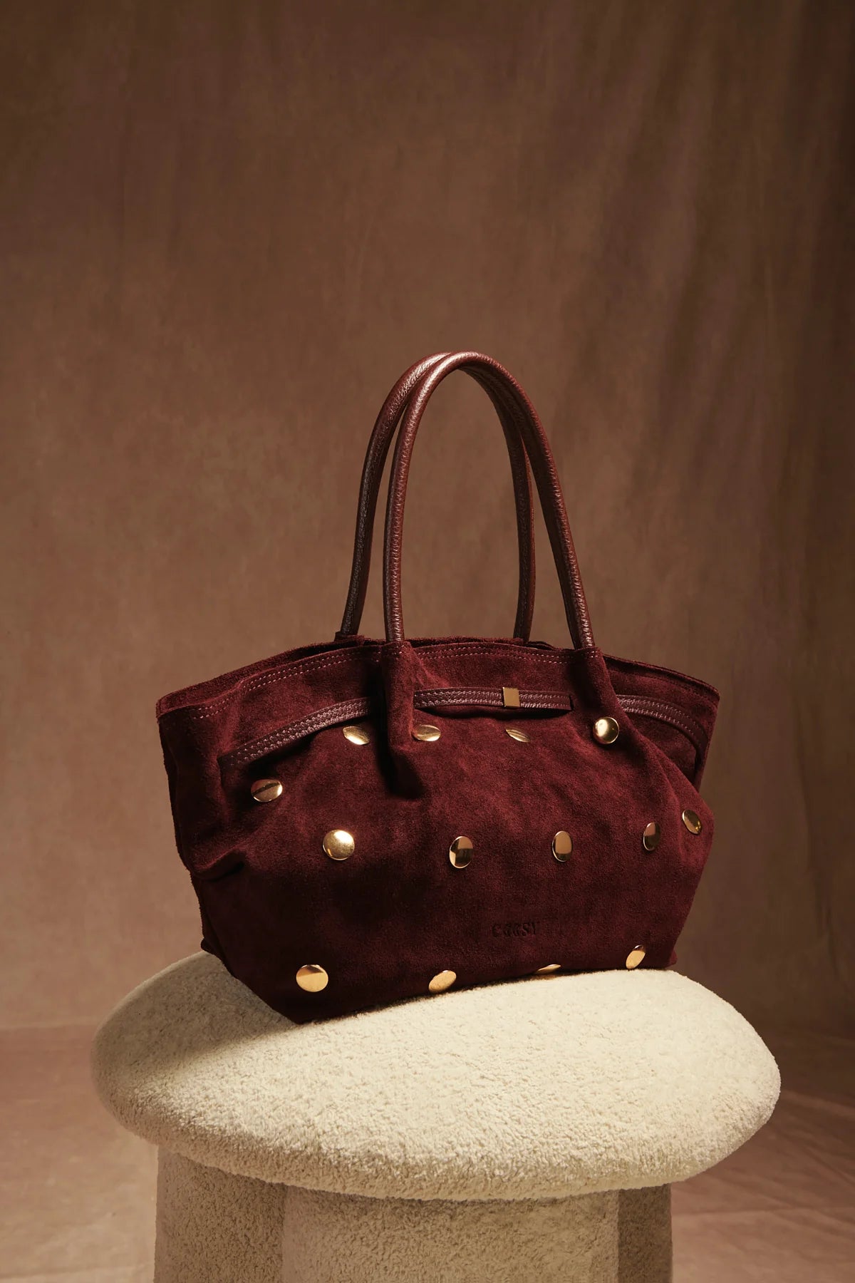 Bolso Shopper Tachas Burdeos