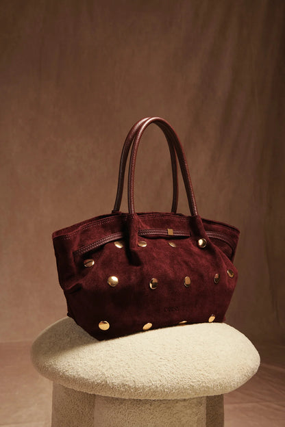 Bolso Shopper Tachas Burdeos