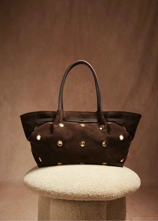 Bolso Shopper Tachas Marrón