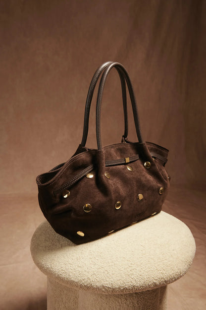 Bolso Shopper Tachas Marrón
