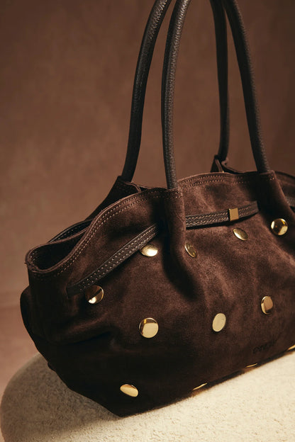 Bolso Shopper Tachas Marrón