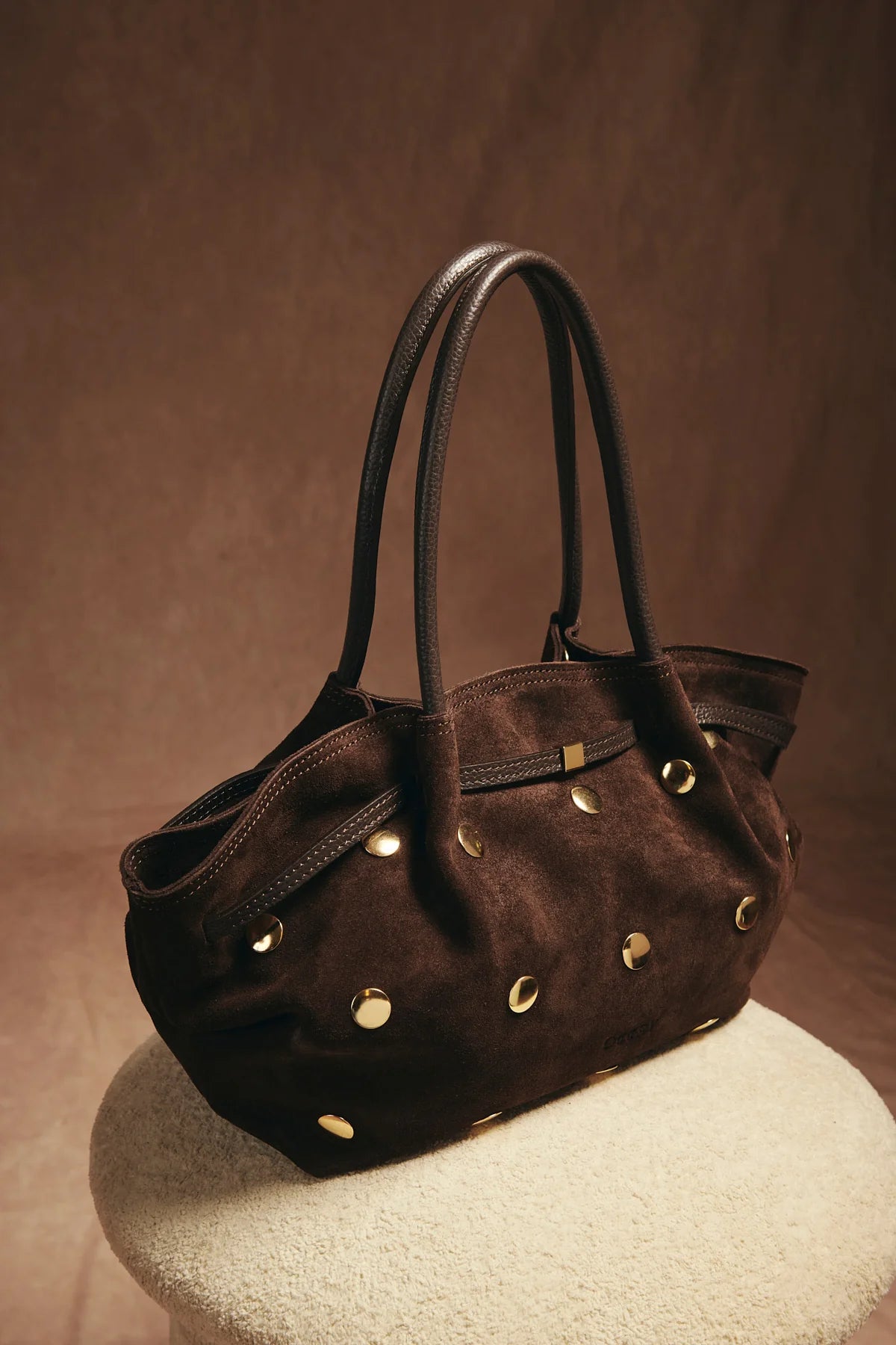 Bolso Shopper Tachas Marrón