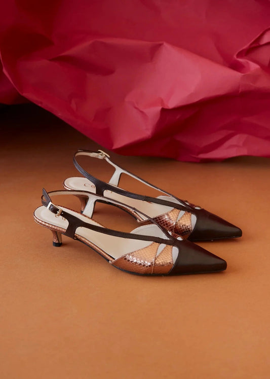 Zapato Tacón Mini Marrón