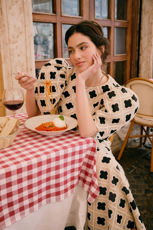 Top Annachiara Crudo/Negro