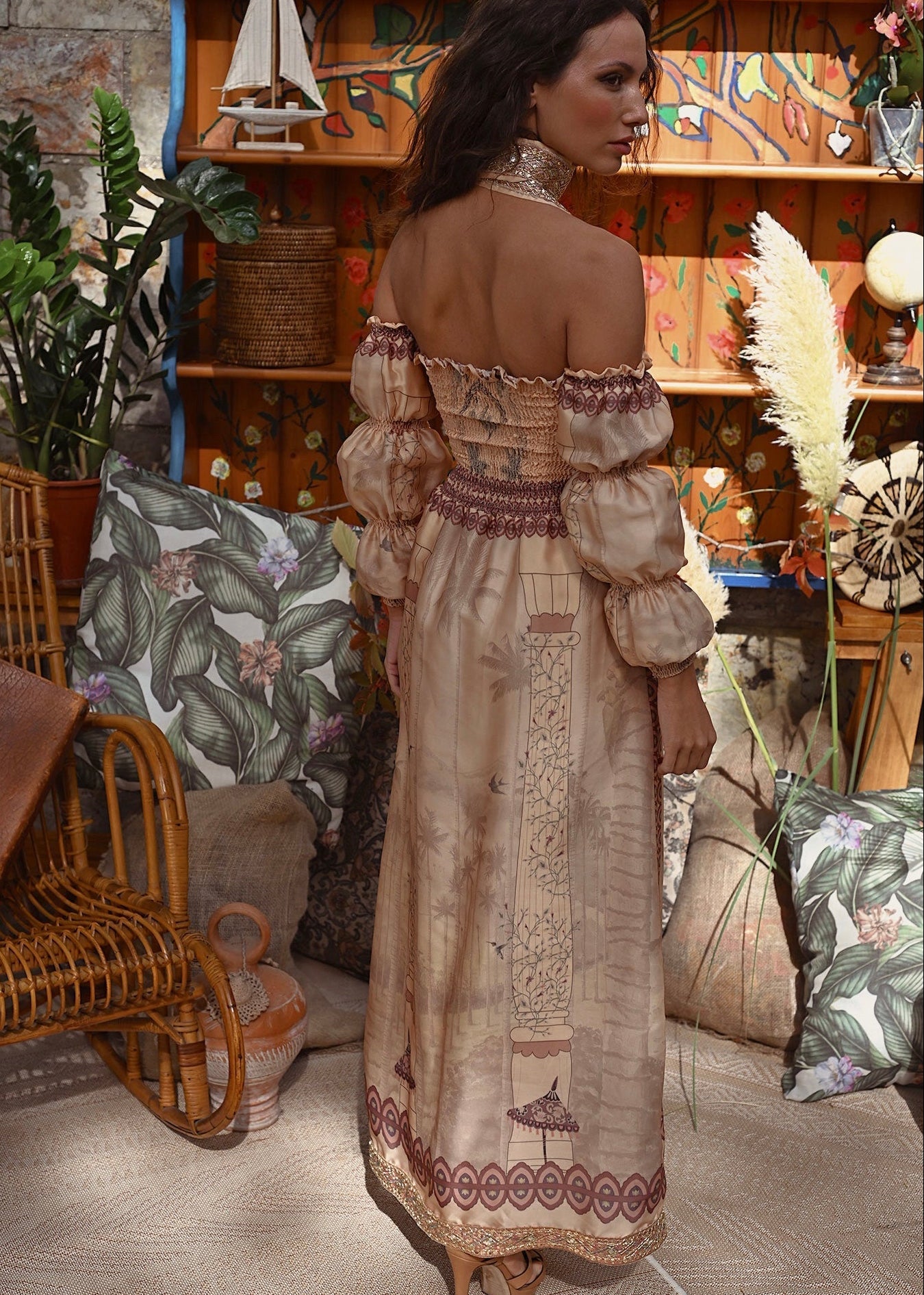 Vestido Brillo entre Palmeras - Melocotón