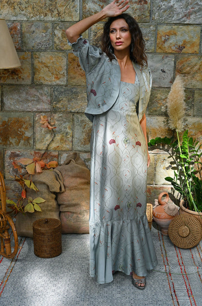 Kimono Corto Brisa de Atardecer Azul Celeste